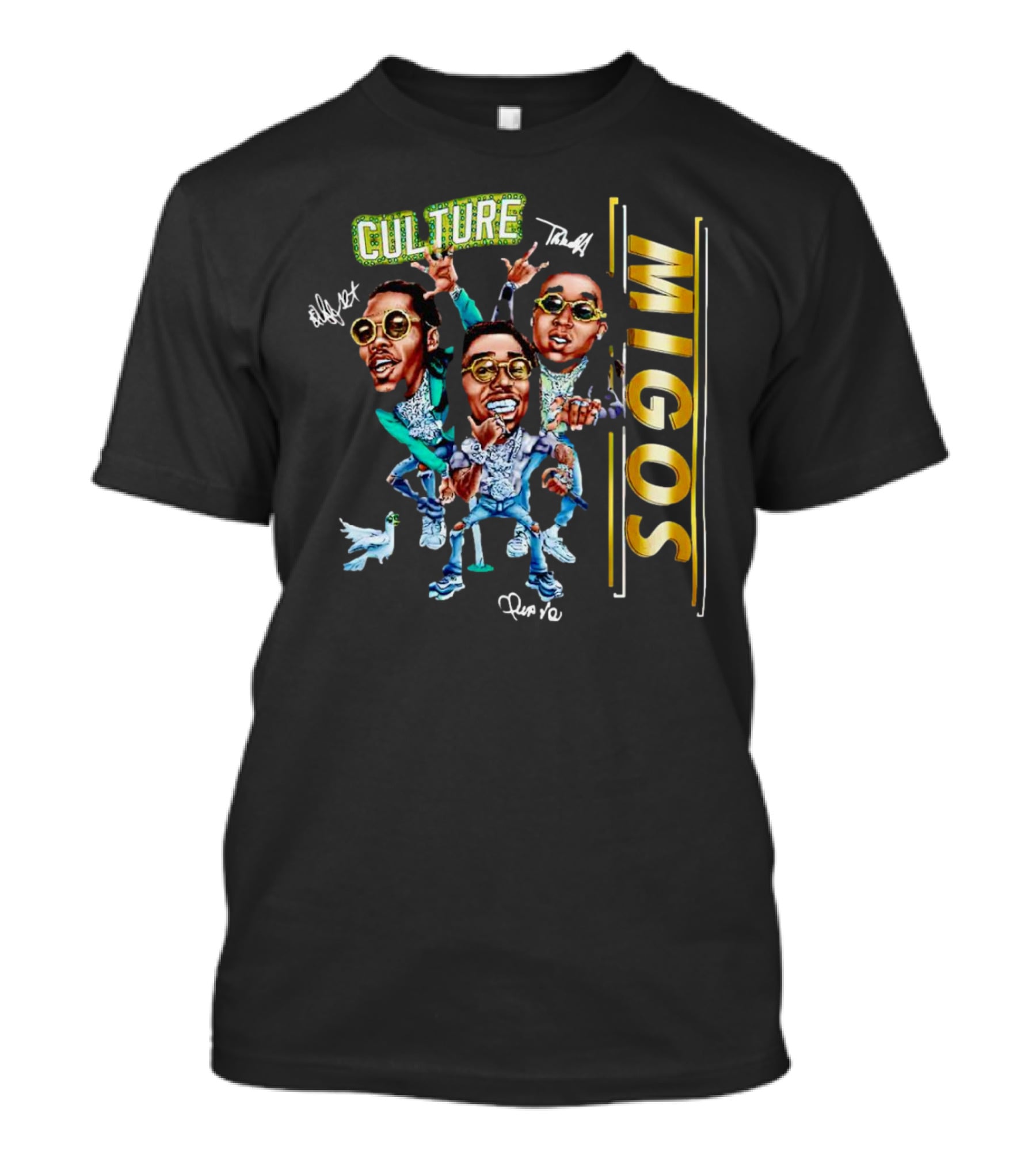 CULTURE Migos Offset Takeoff Quavo Caricature T-Shirt