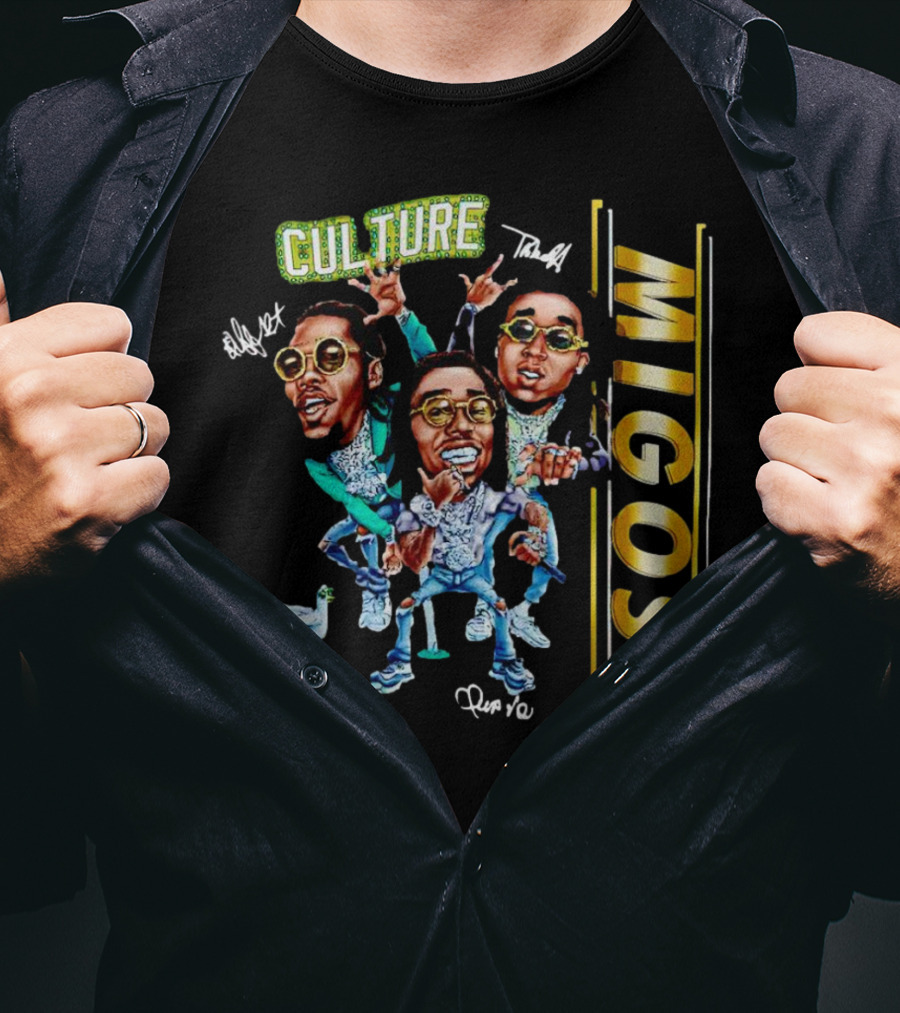 CULTURE Migos Offset Takeoff Quavo Caricature T-Shirt