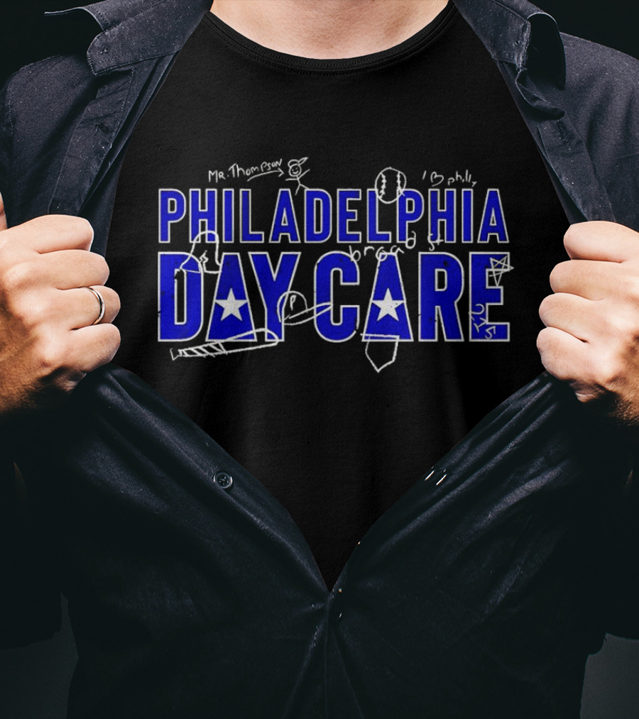 Philadelphia Daycare Mr. Thompson Football Whistle Philly T-Shirt