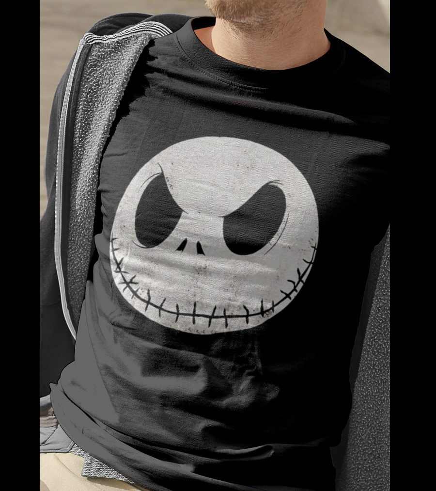 Disney Nightmare Before Christmas Jack Skellington Face Iconic Character T-Shirt