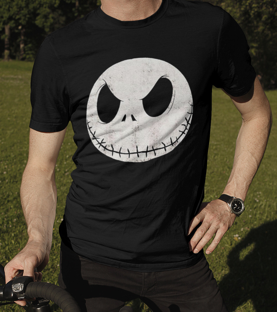 Disney Nightmare Before Christmas Jack Skellington Face Iconic Character T-Shirt