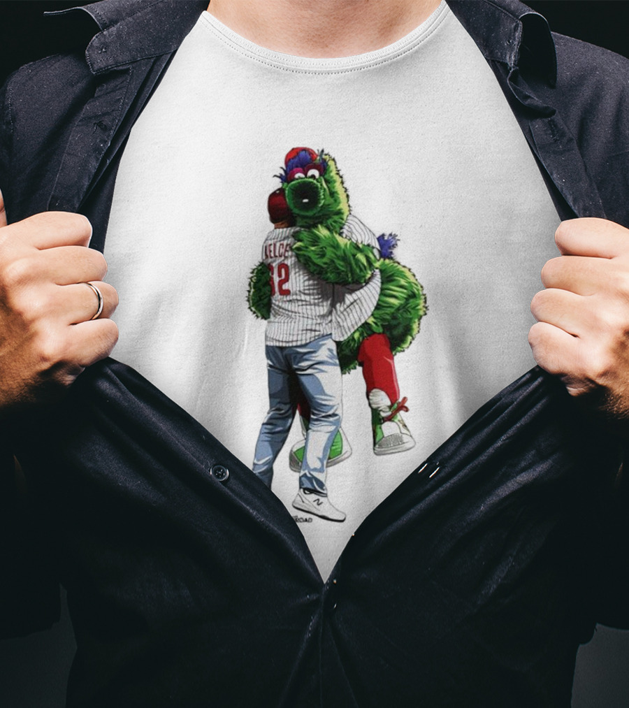 Jason Kelce Phillie Phanatic Hug Philadelphia Phillies T-Shirt