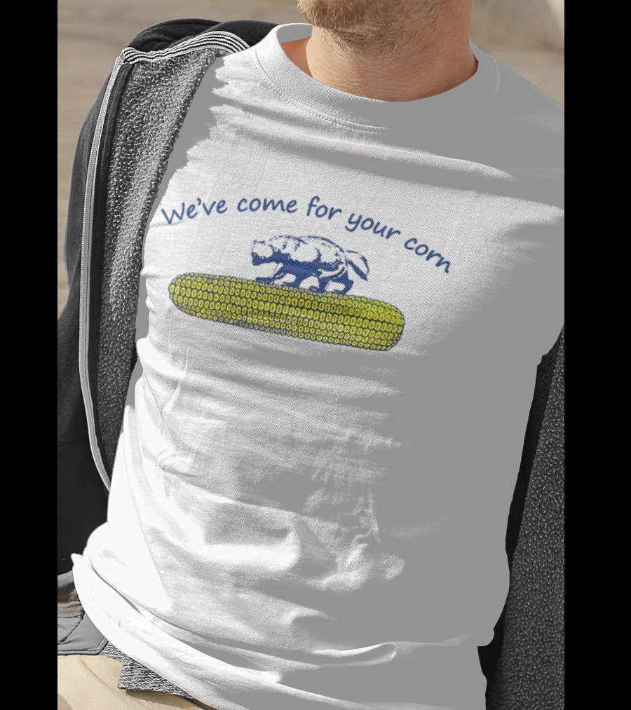 We've Come For Your Corn Funny Dinosaur On Corn Cob T-Shirt