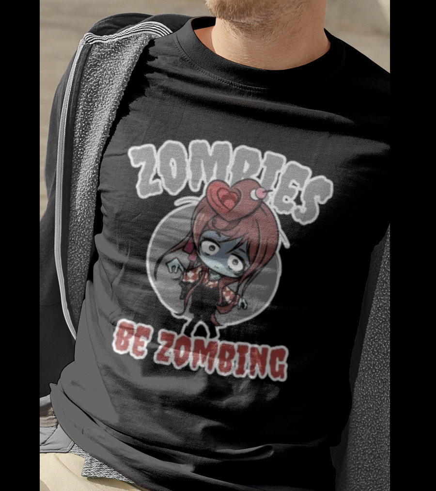 Zombies Be Zombing Cute Halloween Zombie Girl T-Shirt