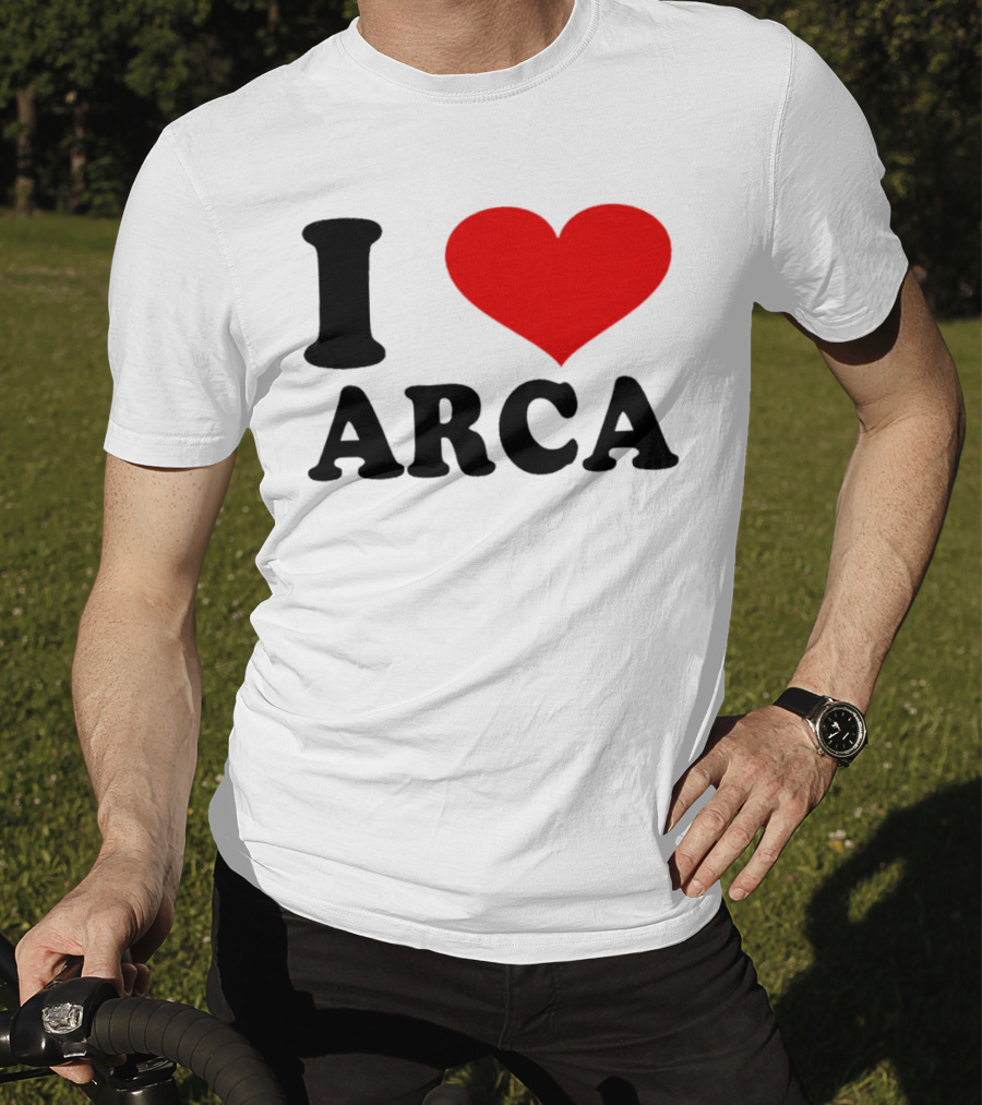 I Heart Arca Bold Text With Red Heart T-Shirt