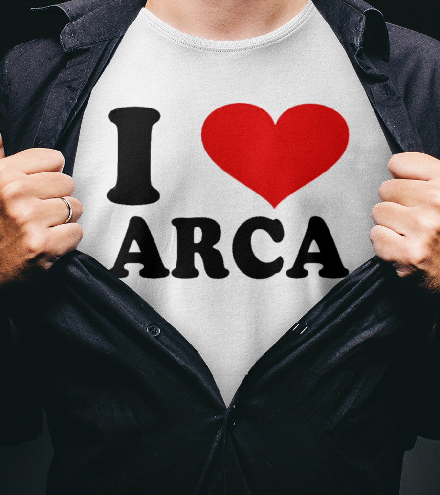 I Heart Arca Bold Text With Red Heart T-Shirt