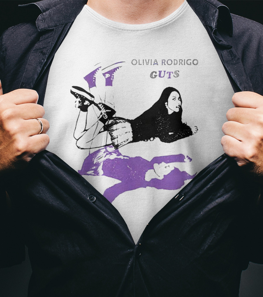Olivia Rodrigo Guts Dark Artistic Portrait With Purple Accents T-Shirt