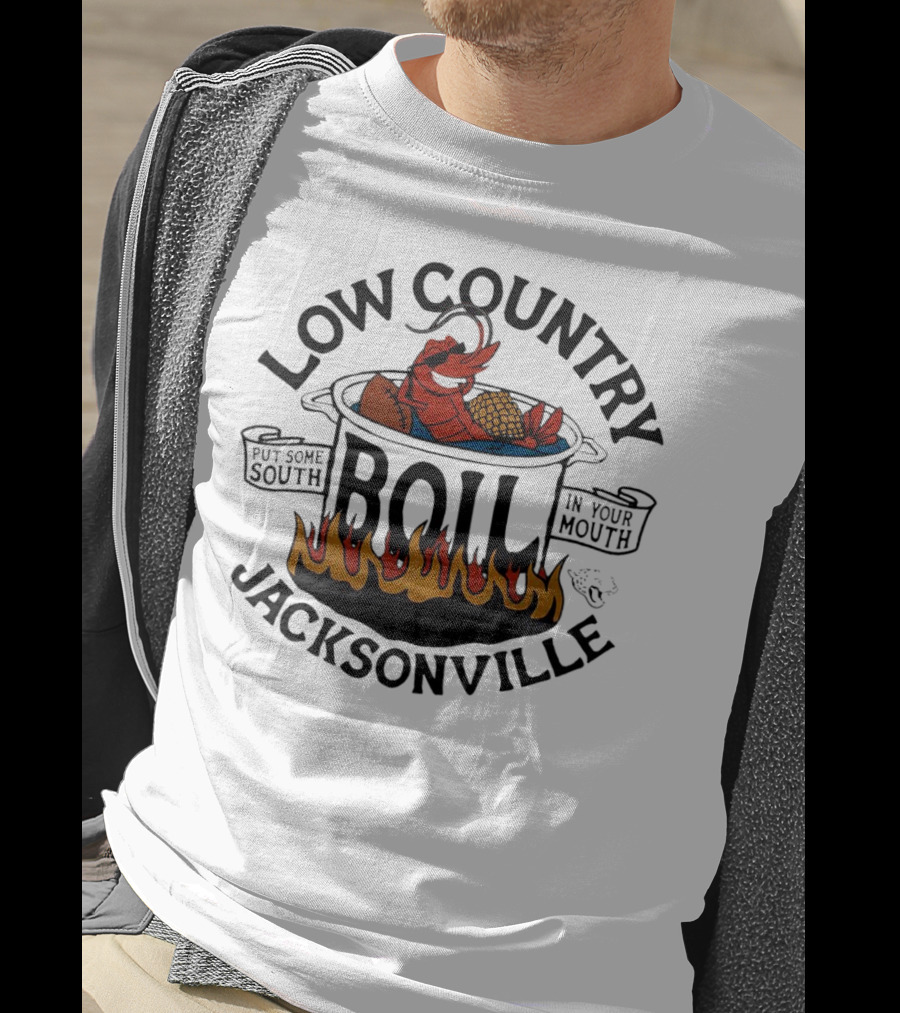 Low Country Boil Put Some South In Your Mouth Jacksonville Jaguars T-Shirt