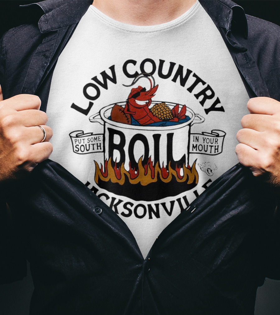 Low Country Boil Put Some South In Your Mouth Jacksonville Jaguars T-Shirt