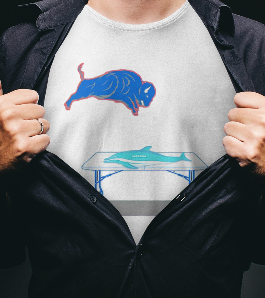 Buffalo Bills Jumping Over Table Miami Dolphins T-Shirt