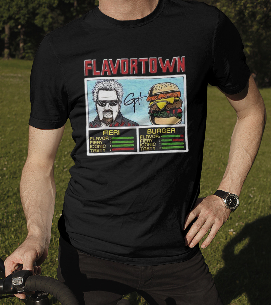 Flavortown Fieri Burger Flavor Fiery Iconic Tasty T-Shirt