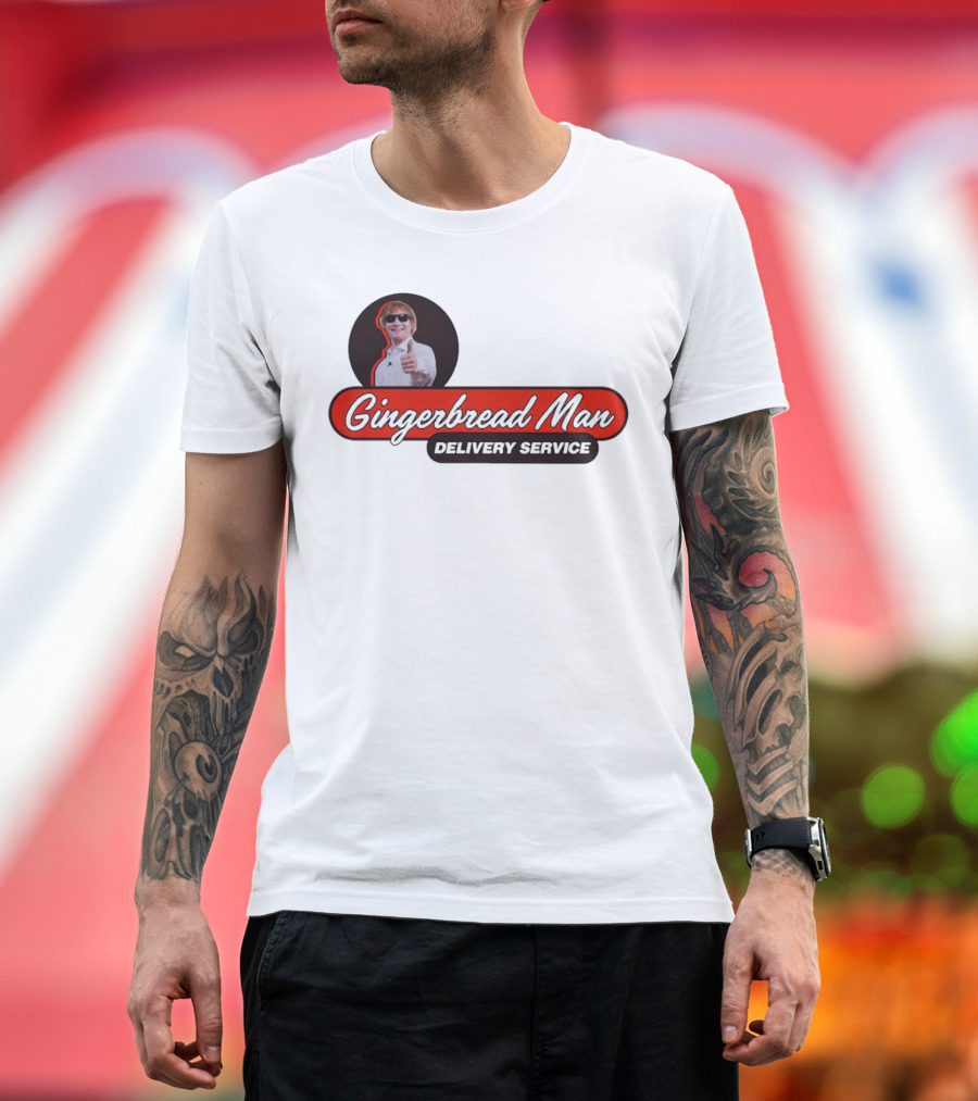 Gingerbread Man Delivery Service Cool Thumbs Up T-Shirt