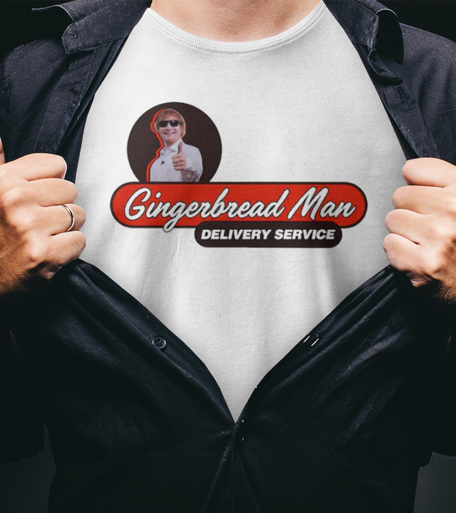 Gingerbread Man Delivery Service Cool Thumbs Up T-Shirt