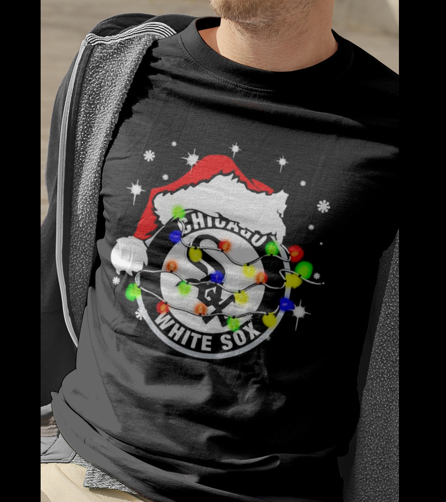 Chicago White Sox Christmas Santa Hat With Lights T-Shirt