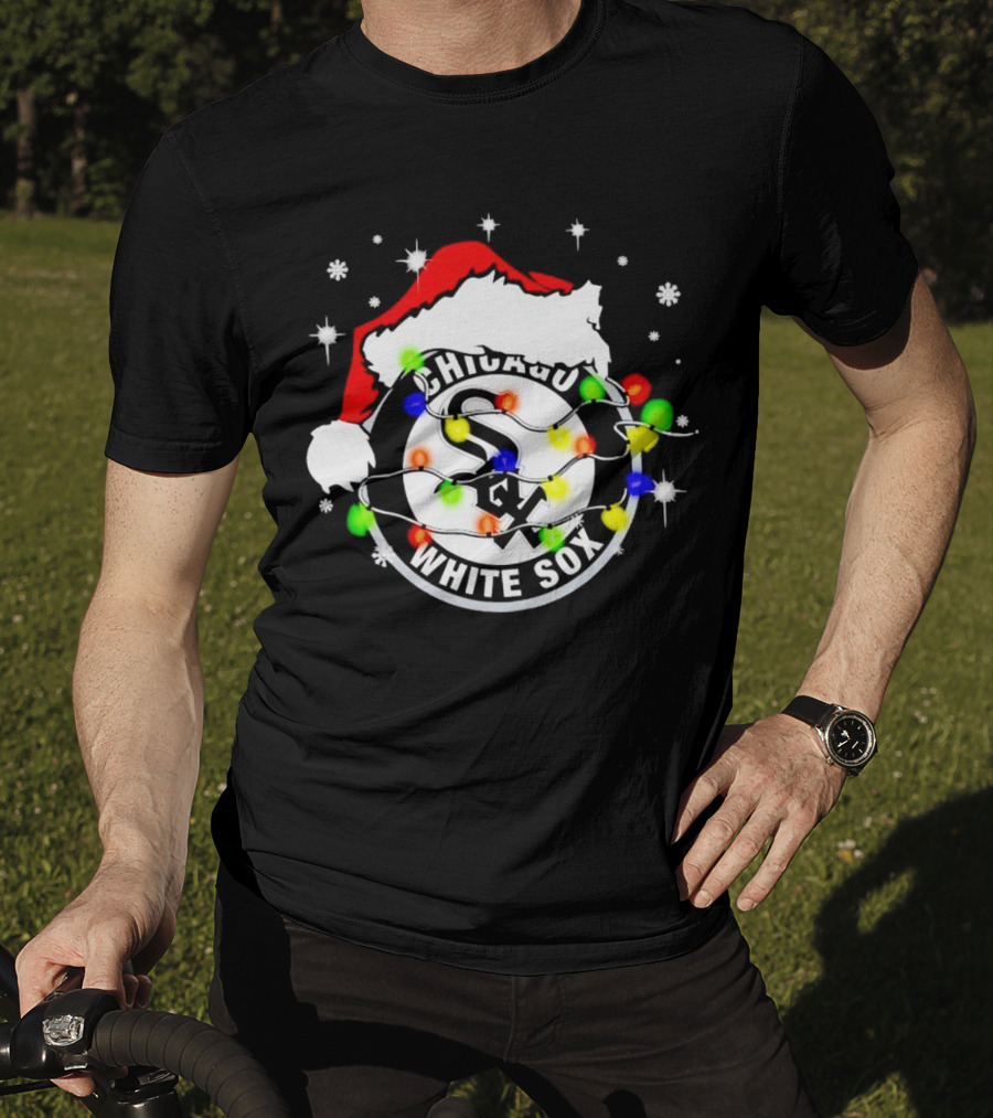 Chicago White Sox Christmas Santa Hat With Lights T-Shirt