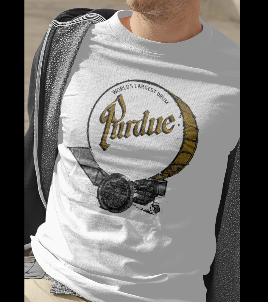 World's Largest Drum Purdue Black And Gold Band Heritage T-Shirt