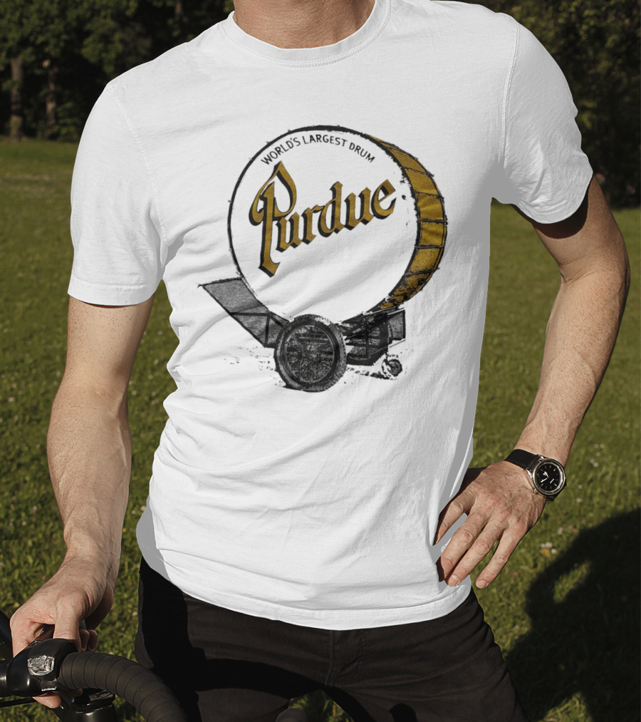 World's Largest Drum Purdue Black And Gold Band Heritage T-Shirt