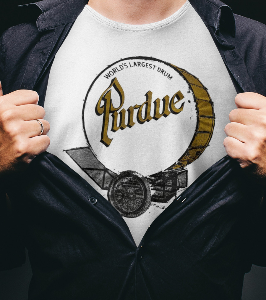 World's Largest Drum Purdue Black And Gold Band Heritage T-Shirt