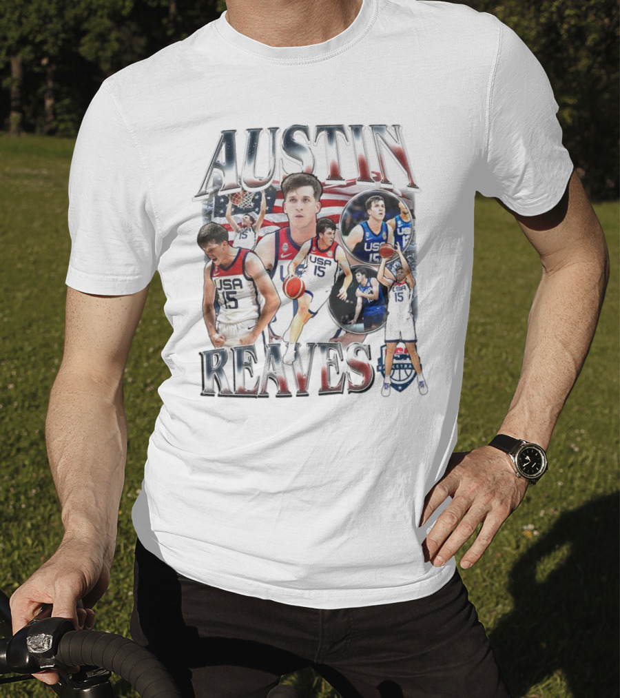 Austin Reaves USA National Basketball Team Highlights And Portrait Collection T-Shirt