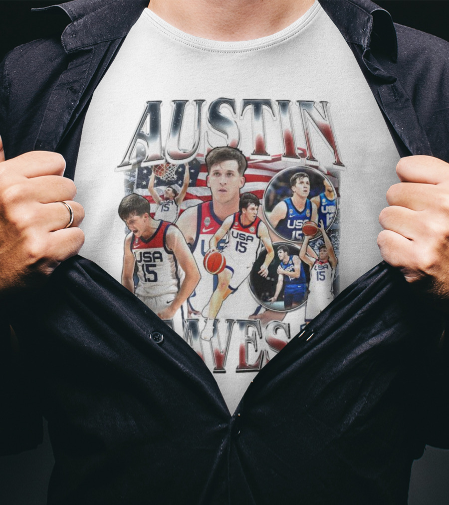 Austin Reaves USA National Basketball Team Highlights And Portrait Collection T-Shirt