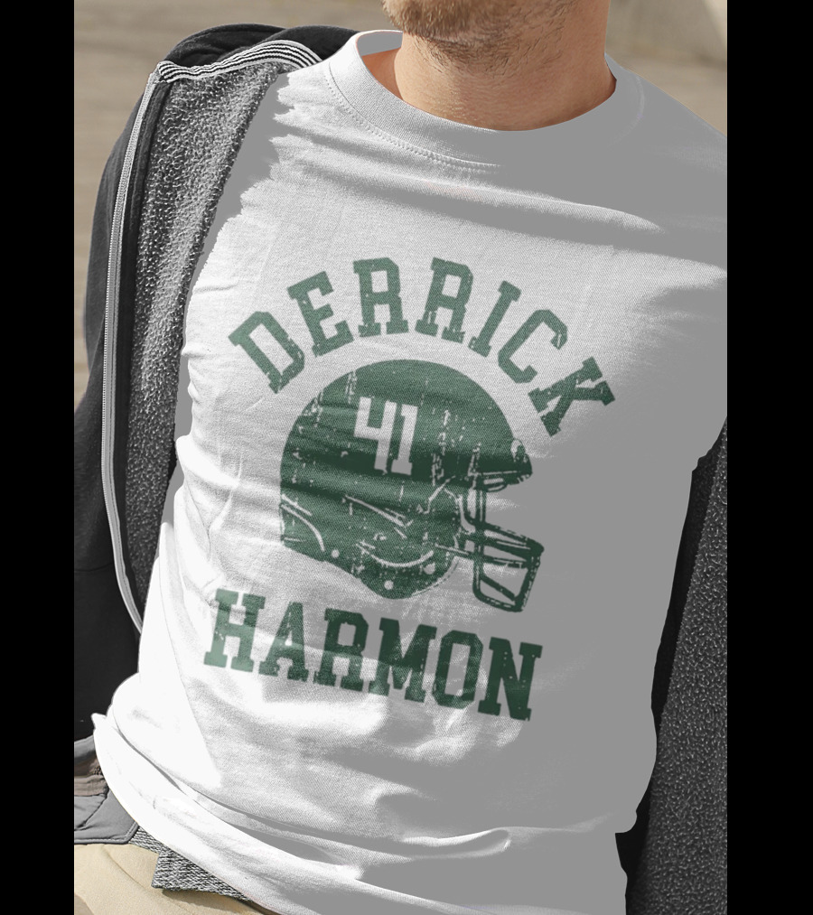 Derrick Harmon 41 Helmet Michigan State Spartans Football T-Shirt