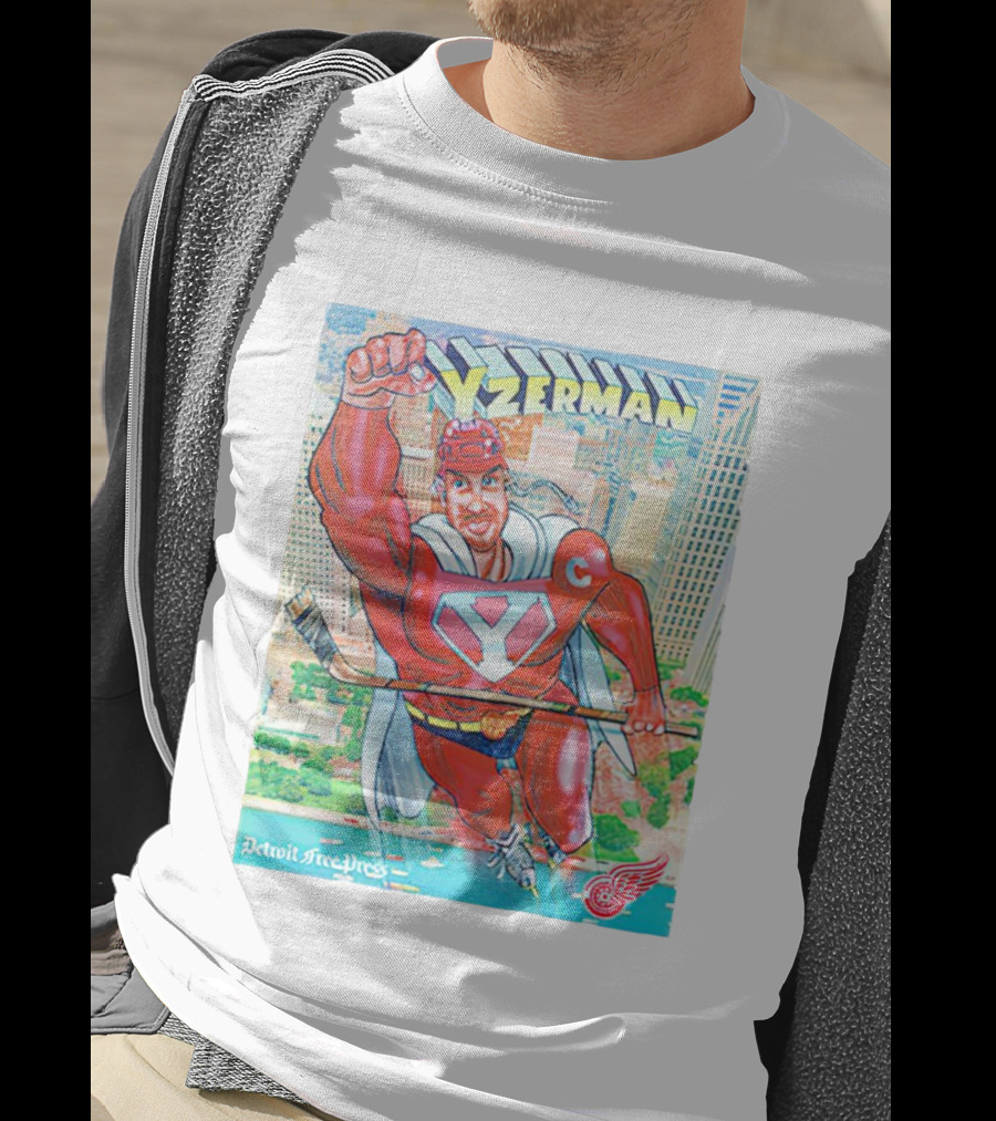 Yzerman Superman Detroit Free Press Red Wings T-Shirt