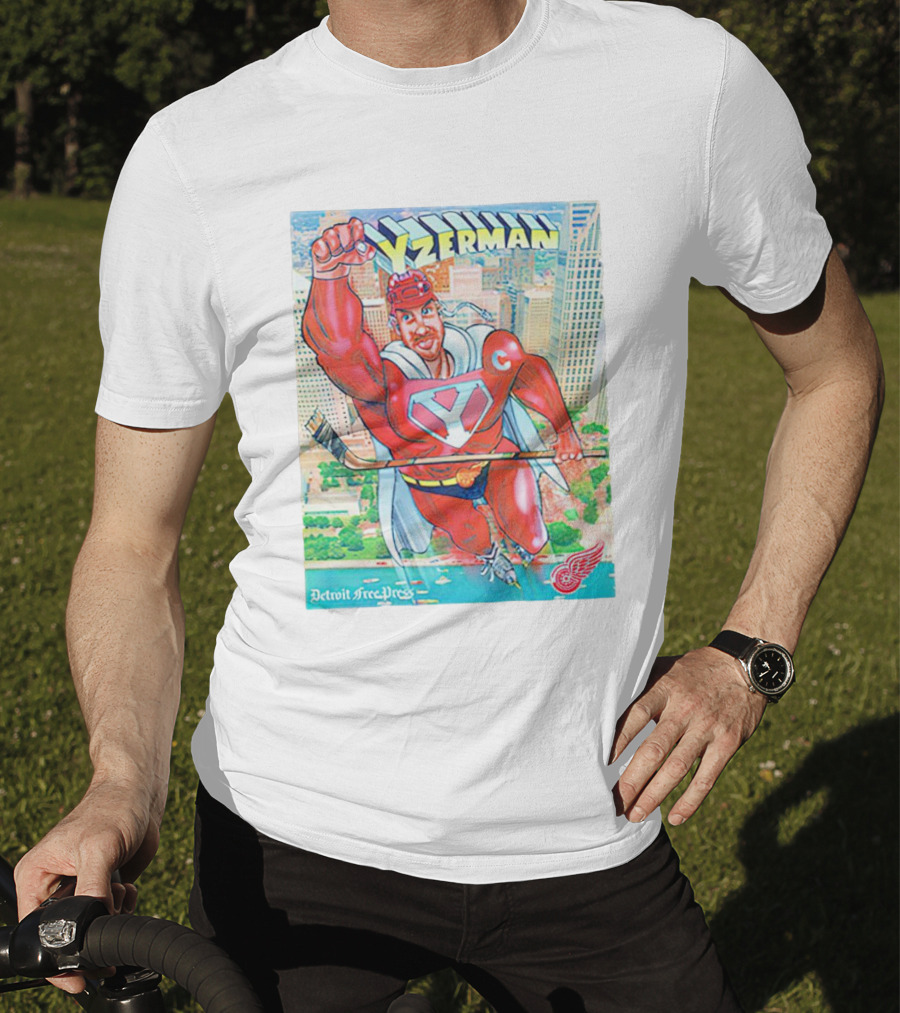 Yzerman Superman Detroit Free Press Red Wings T-Shirt