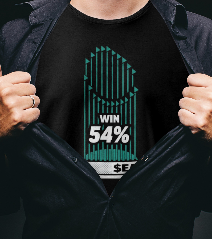 Seattle Mariners Win 54% $SEA Iconic Trophy T-Shirt