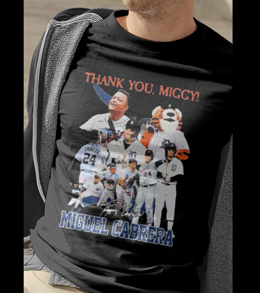 Thank You Miggy Miguel Cabrera Detroit Tigers Legend Signature T-Shirt