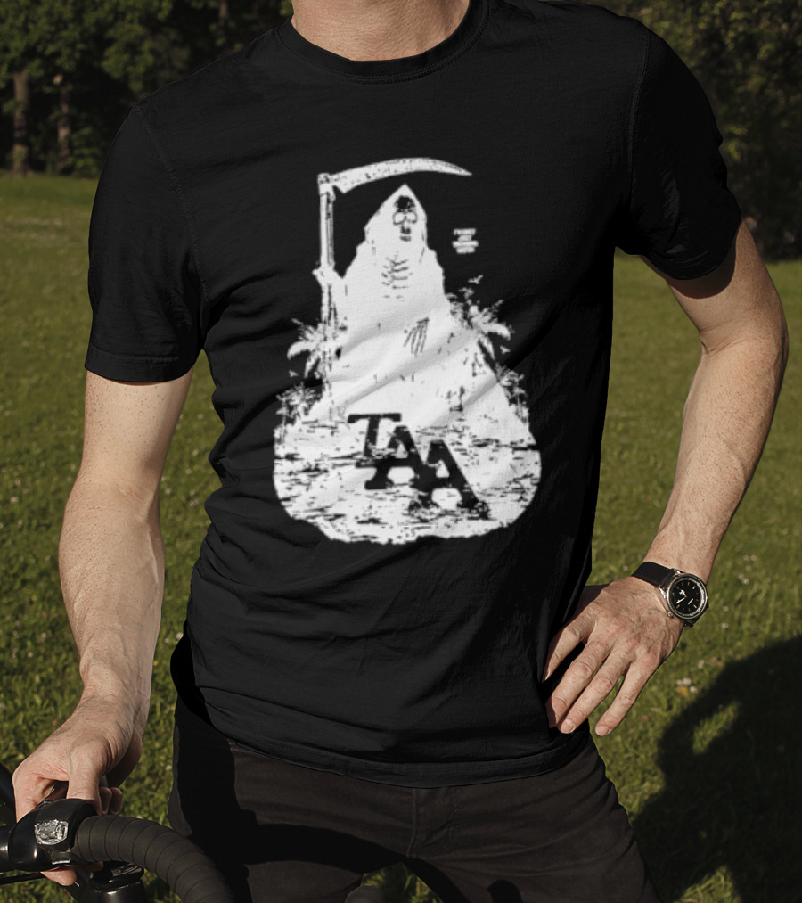 Treading Water TAA Grim Reaper With Scythe And Palm Trees T-Shirt