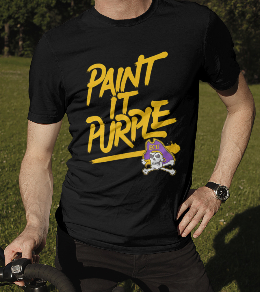 Paint It Purple Carolina ECU Pirates Skull T-Shirt