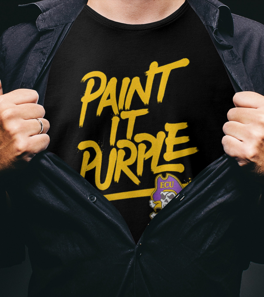 Paint It Purple Carolina ECU Pirates Skull T-Shirt