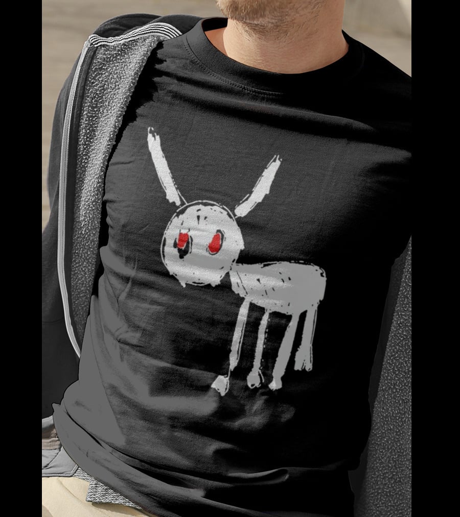 Drake For All The Dogs White Sketch Red Eyes T-Shirt