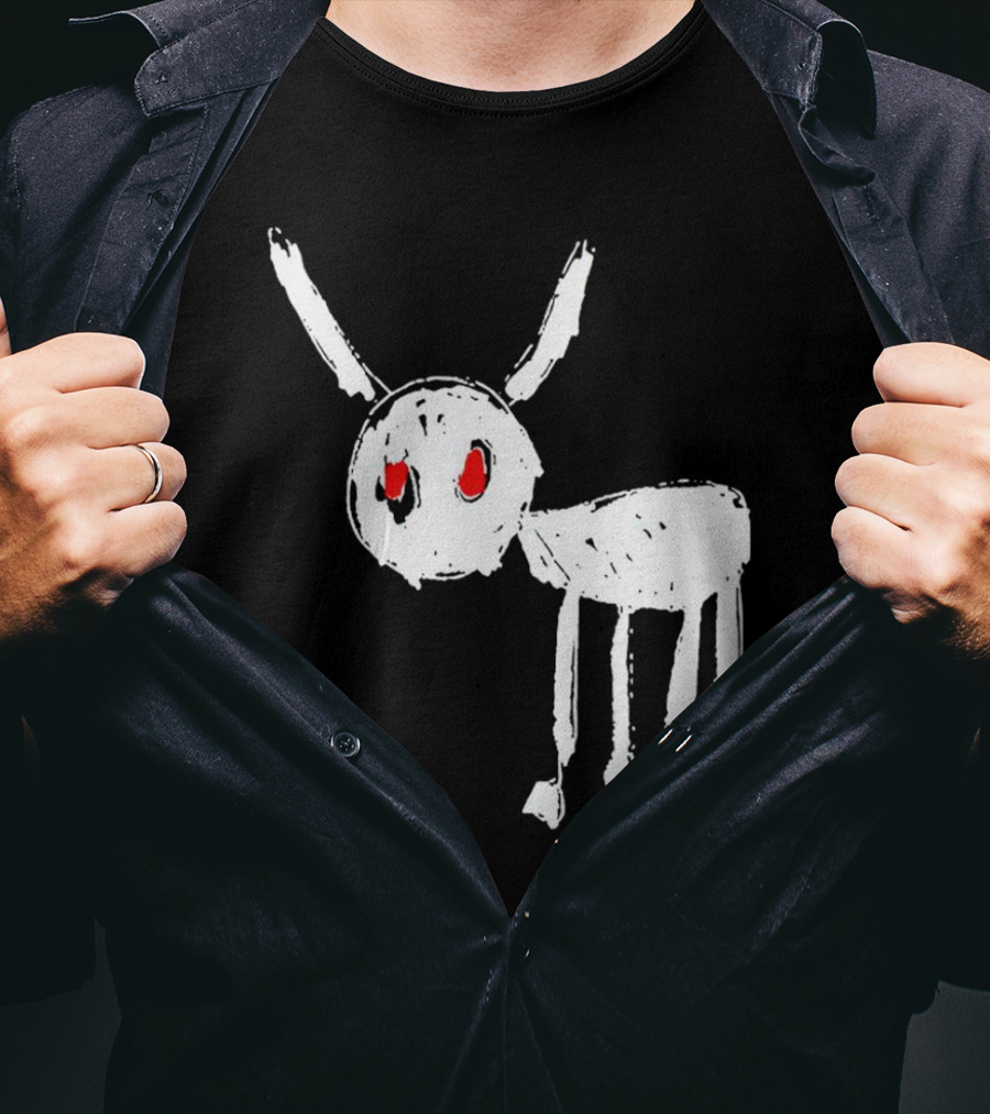 Drake For All The Dogs White Sketch Red Eyes T-Shirt