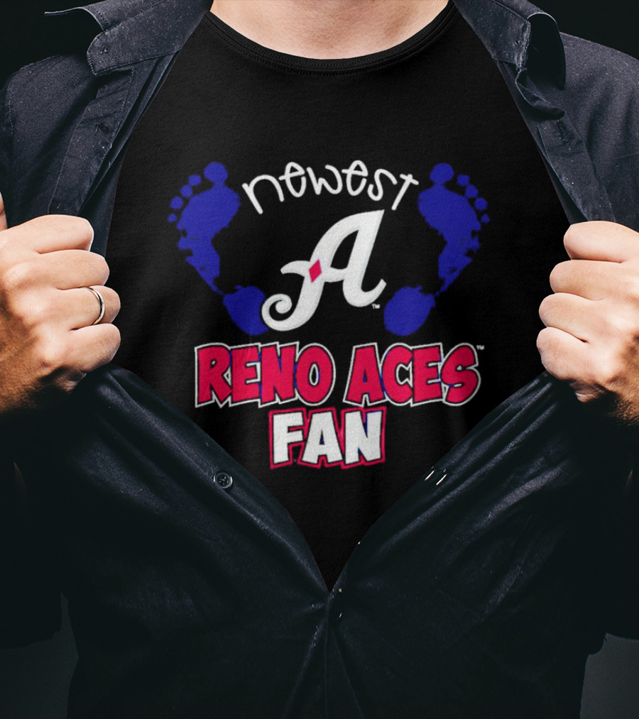 Newest Reno Aces Fan Onesie Navy Baby Footprints T-Shirt