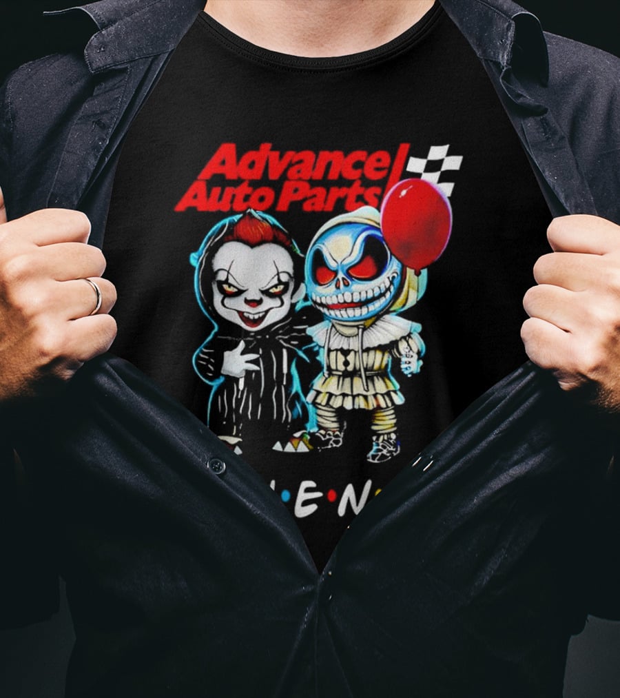 Advance Auto Parts Pennywise Jack Skellington Friends Halloween Red Balloon T-Shirt