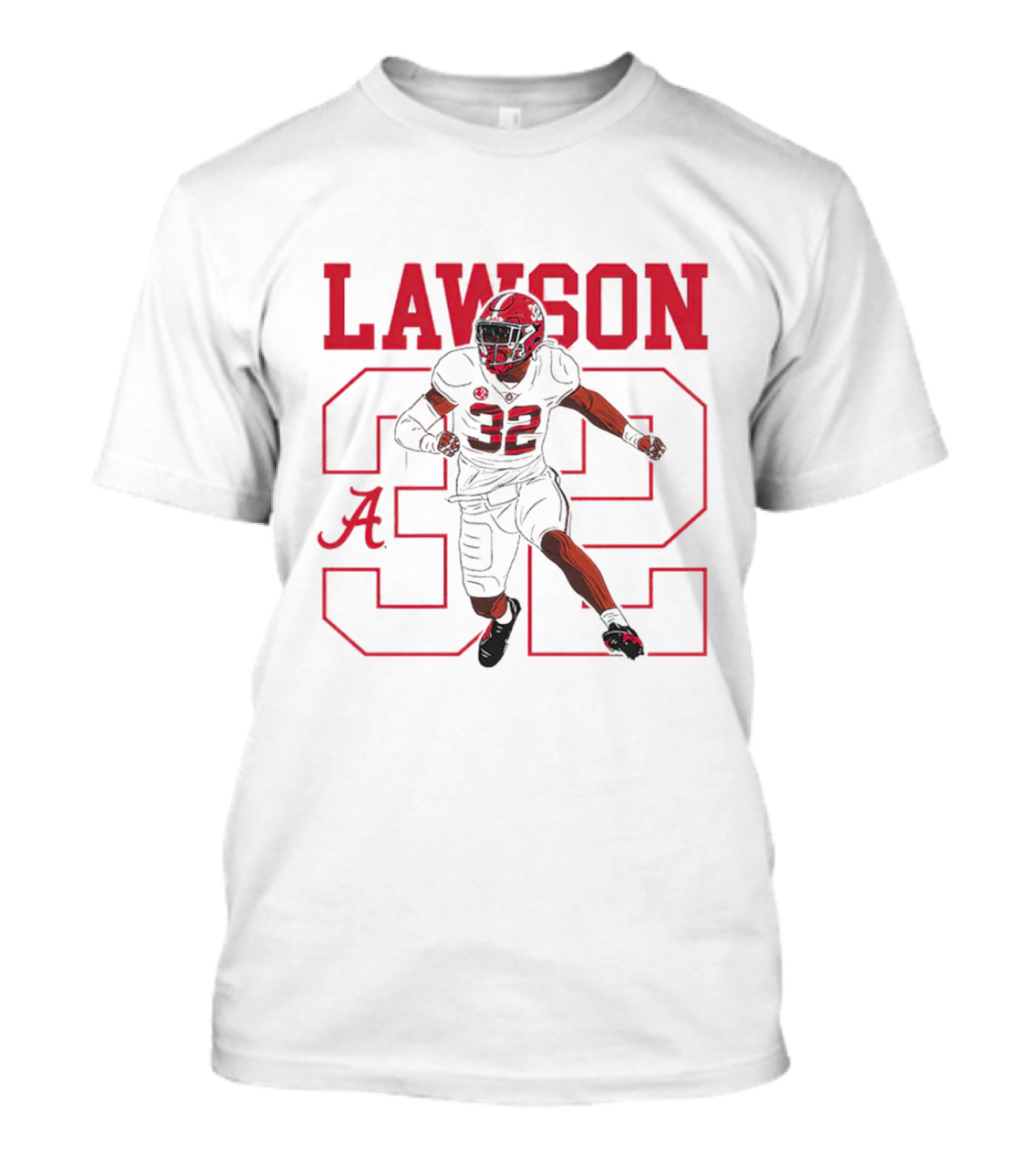 Lawson 32 Alabama Crimson Tide Football Caricature T-Shirt