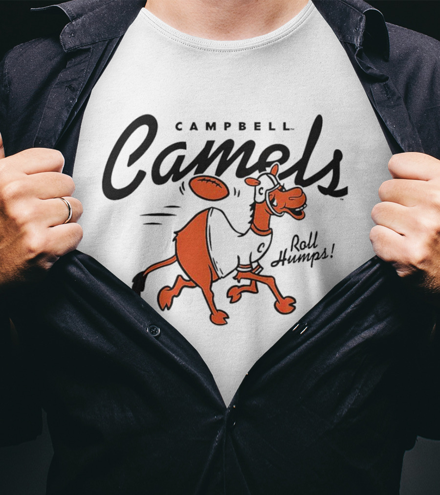 Campbell Camels Roll Humps Football Cartoon T-Shirt