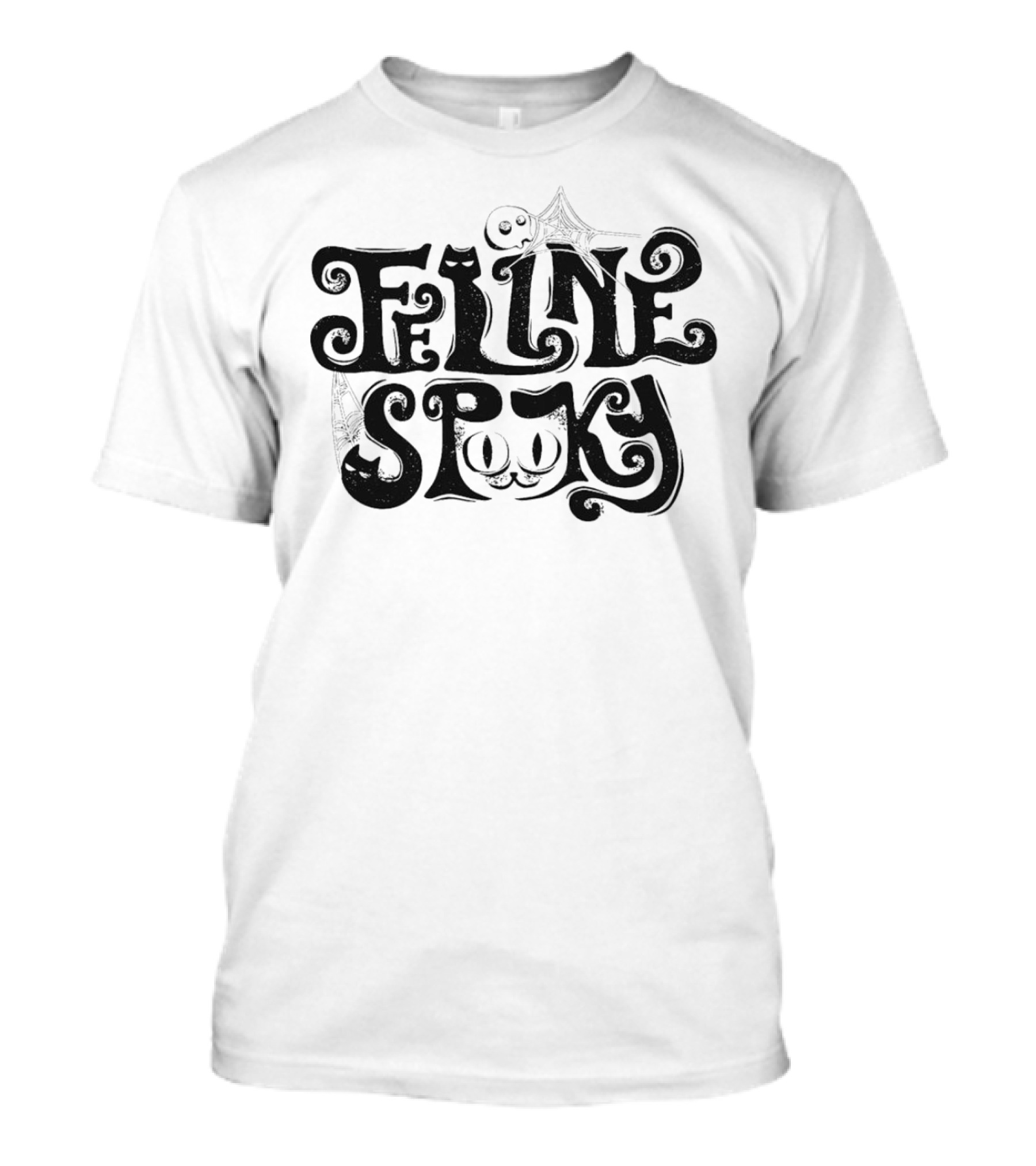 Feline Spooky Cat Lover Halloween Ghost And Whiskers T-Shirt