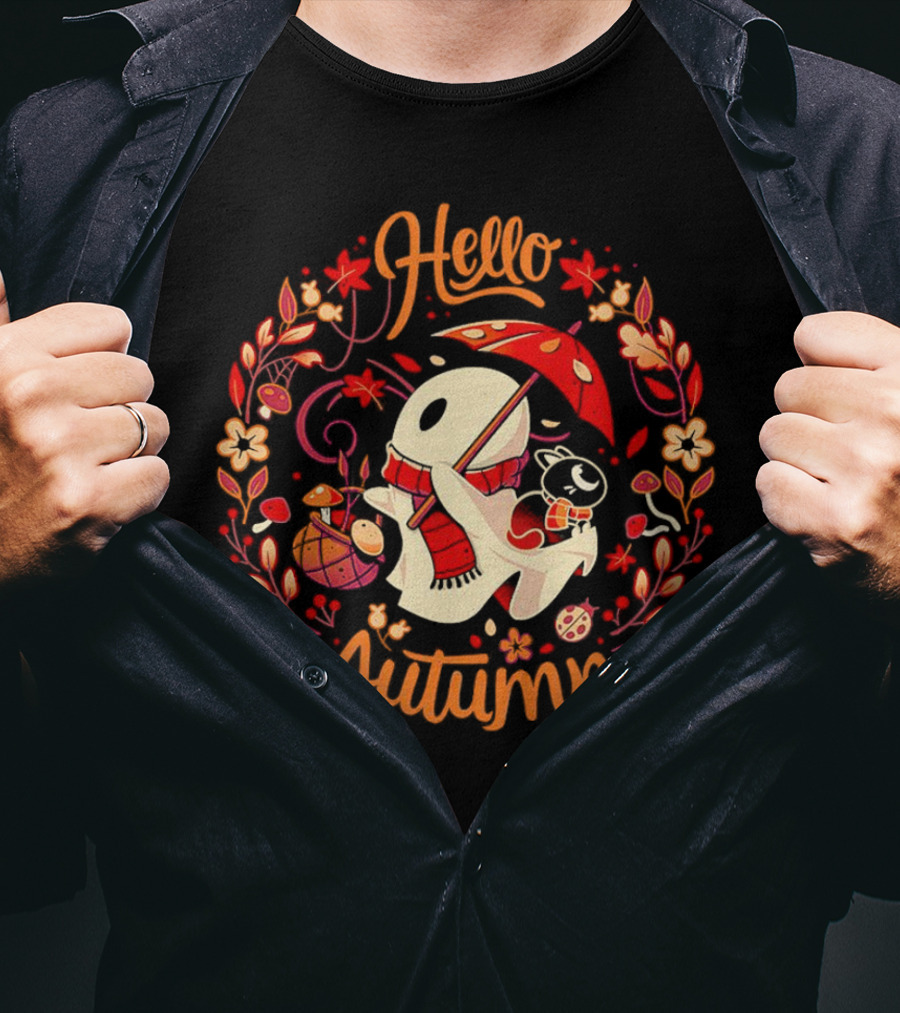 Hello Autumn Spooky Harvest Halloween T-Shirt