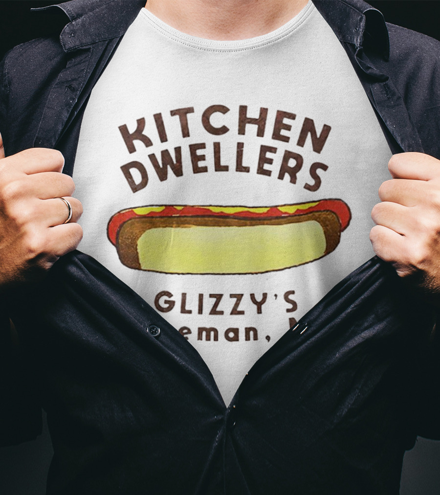 Kitchen Dwellers Glizzy's Bozeman MT Hot Dog T-Shirt