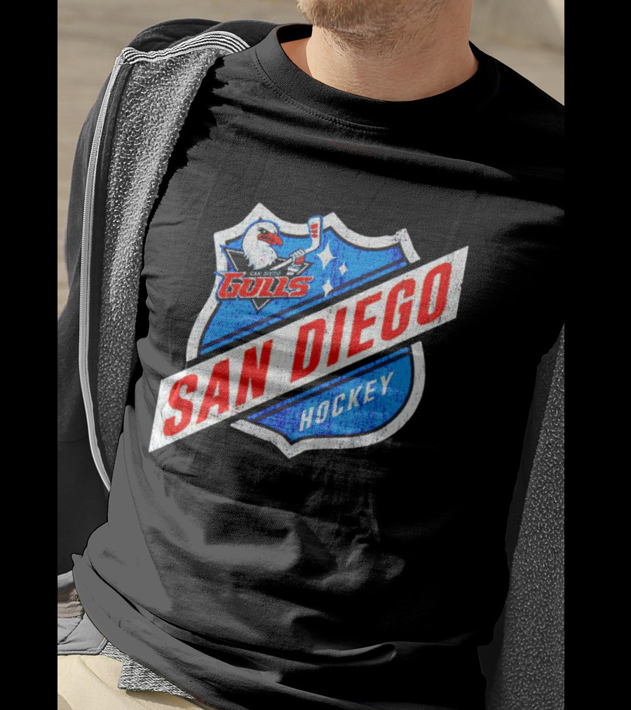San Diego Gulls Hockey Team Shield Emblem T-Shirt