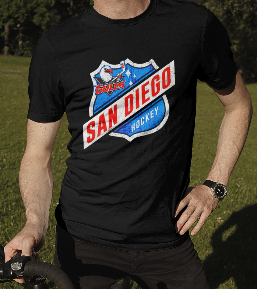 San Diego Gulls Hockey Team Shield Emblem T-Shirt