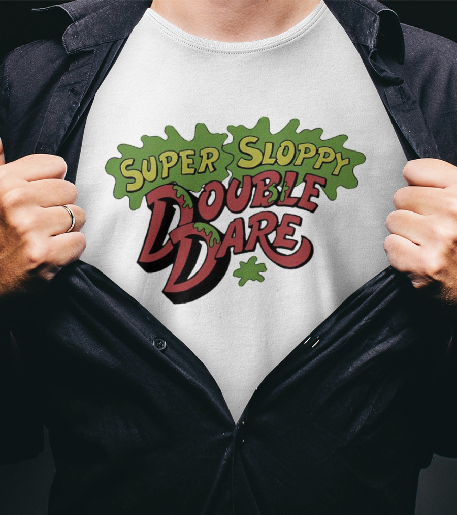 Super Sloppy Double Dare Nickelodeon Classic Game Show T-Shirt
