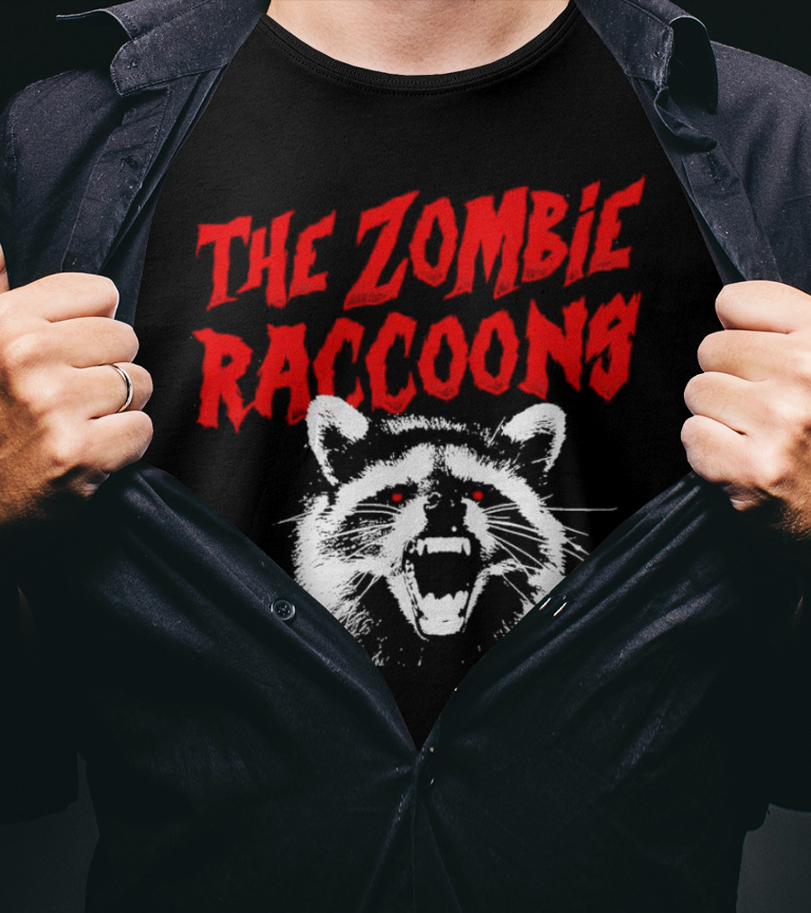 The Zombie Raccoons Fierce Creature Horror T-Shirt