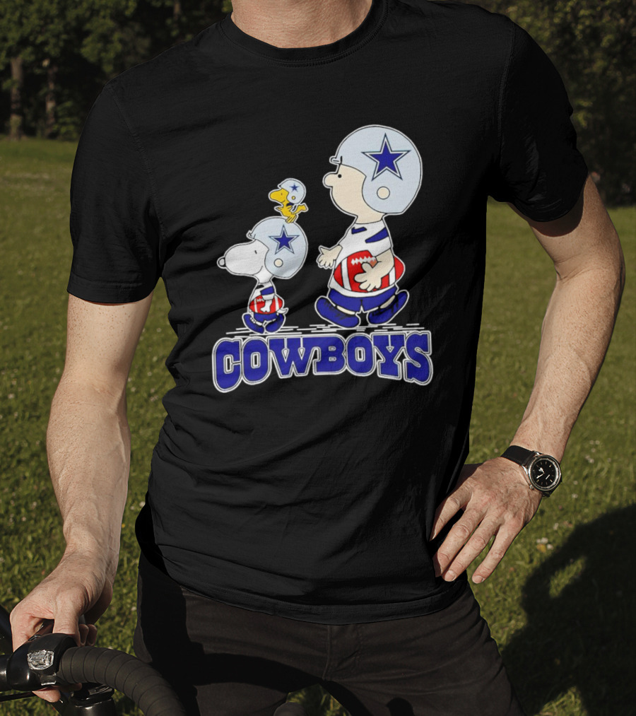 Dallas Cowboys Snoopy Charlie Brown Woodstock Football Helmets T-Shirt