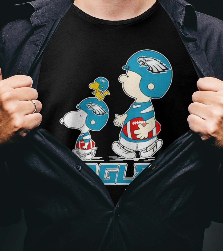 Eagles Football Snoopy Charlie Brown Woodstock Philadelphia T-Shirt