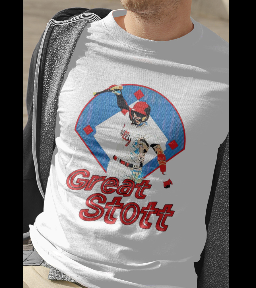 Great Stott Philadelphia Phillies Bat Spike T-Shirt