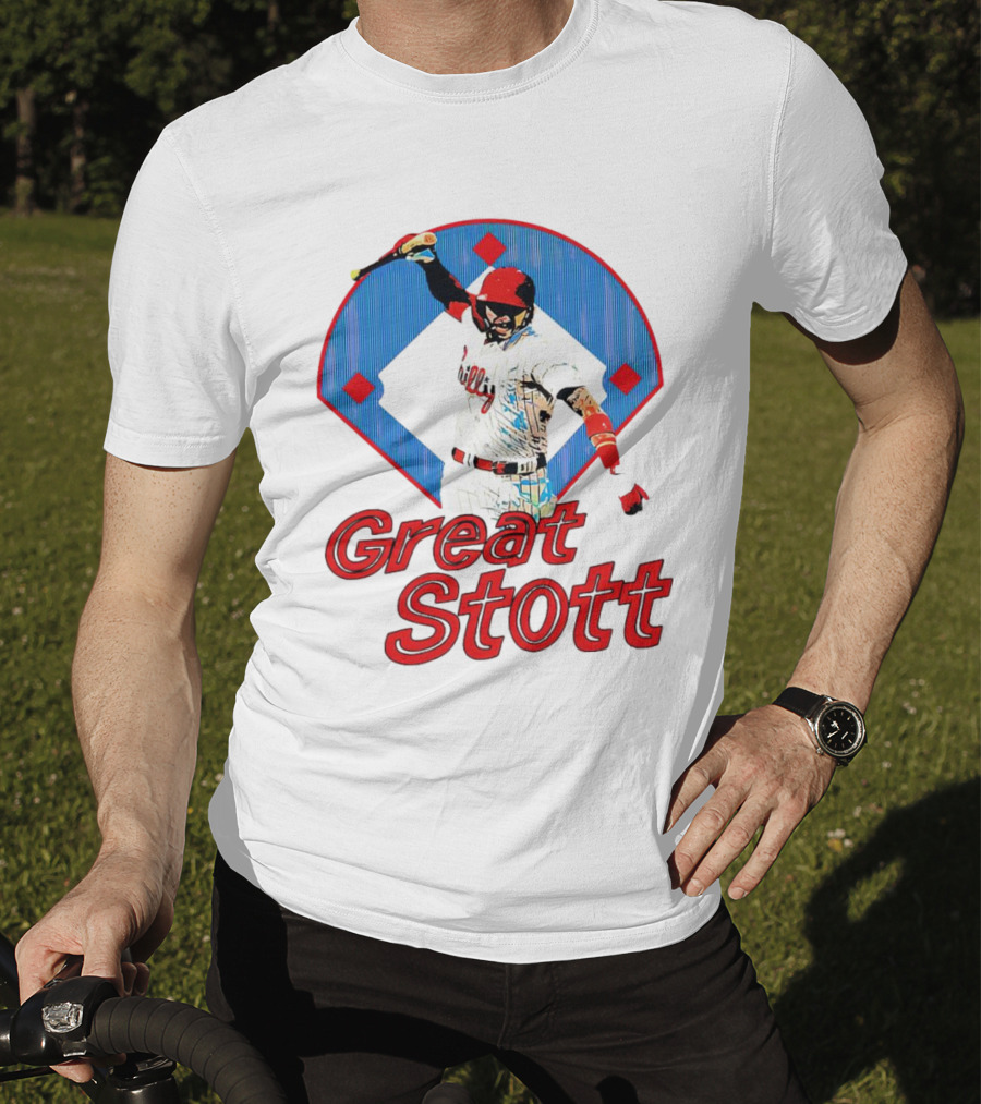 Great Stott Philadelphia Phillies Bat Spike T-Shirt
