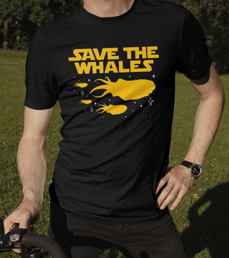 Save The Whales I Mean Purrgil Star Wars Parody Yellow Space Creatures T-Shirt